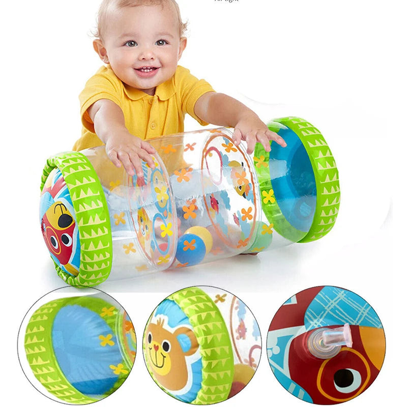 Inflatable Baby Crawling Roller Toy – Rattles & Educational Fitness Toy for 6–12 Months