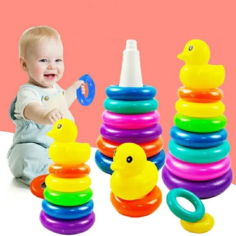 Montessori baby rolling ball tower – educational stacking track toy