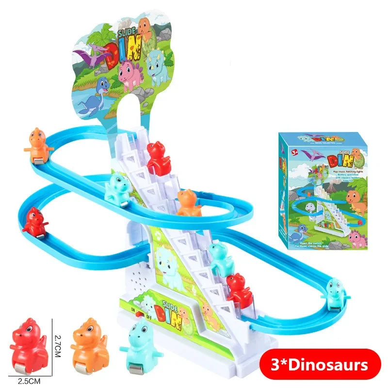 Climbing Duck Race Track Toy – Light & Music Roller Coaster Fun for Kids