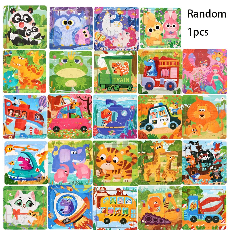Montessori wooden animal puzzle toy (Ages 2-7)