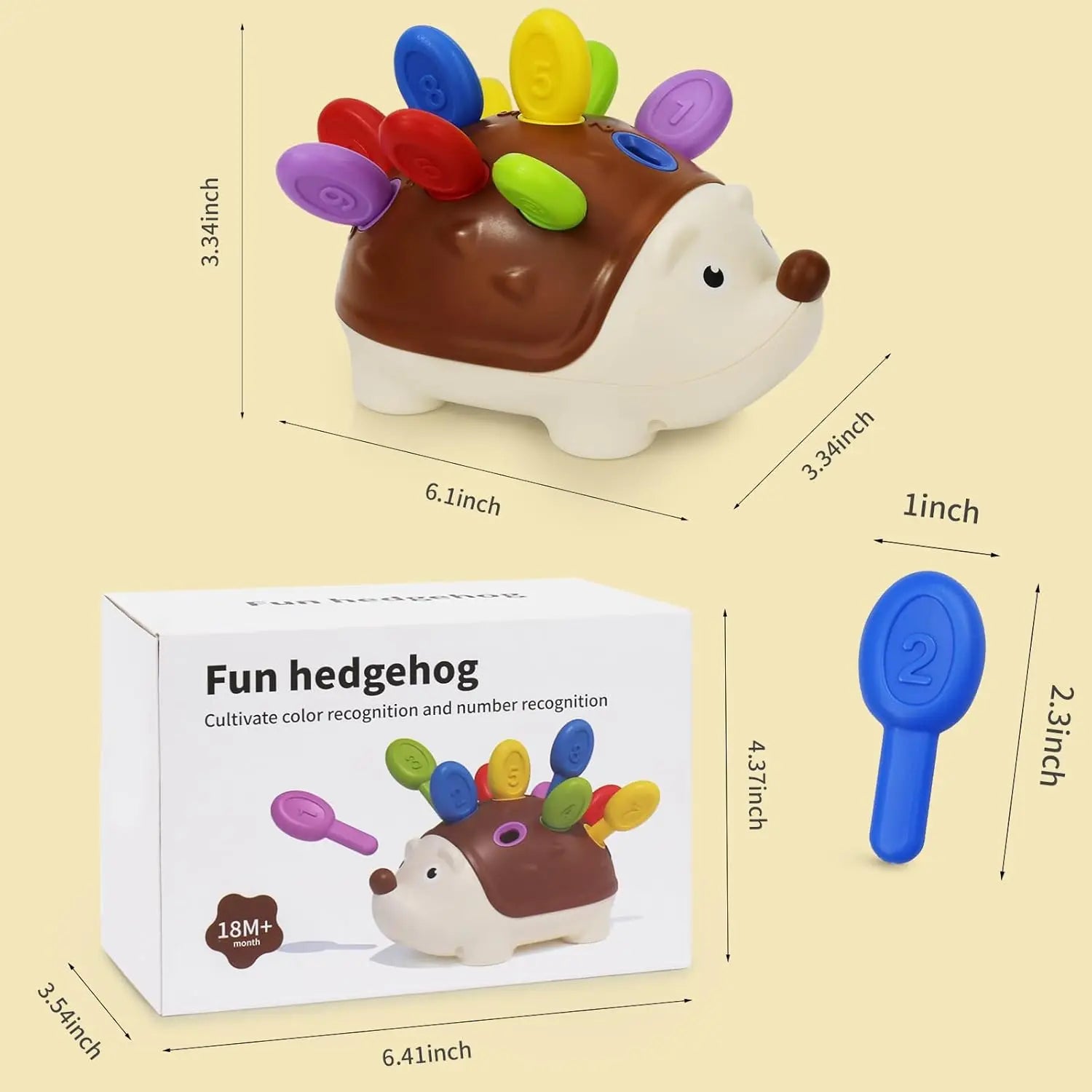 Montessori Hedgehog Toy – Fine Motor & Counting Game for Toddlers