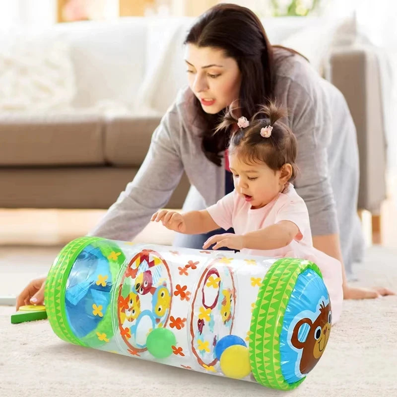 Inflatable Baby Crawling Roller Toy – Rattles & Educational Fitness Toy for 6–12 Months