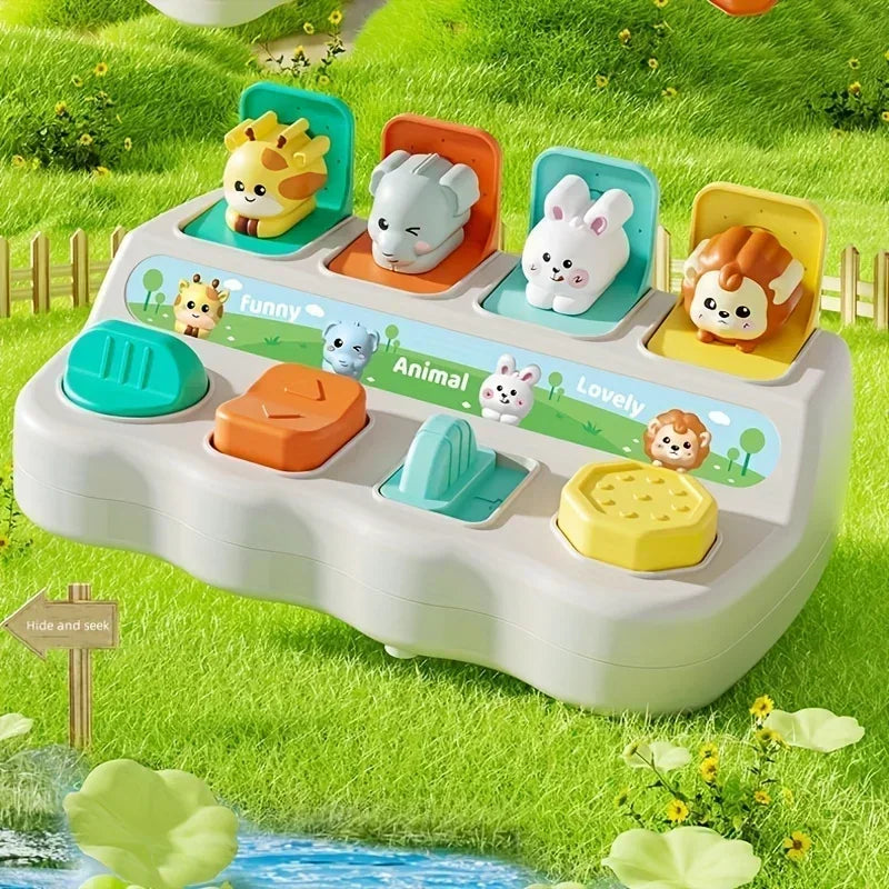 Montessori pop-up animal toy – interactive learning play box for toddlers