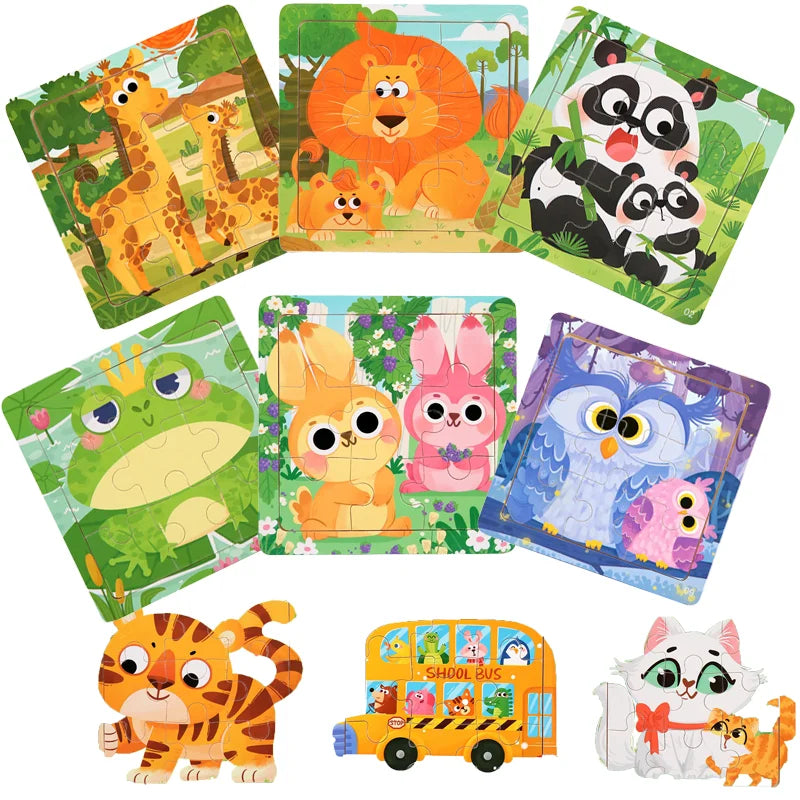 Montessori wooden animal puzzle toy (Ages 2-7)
