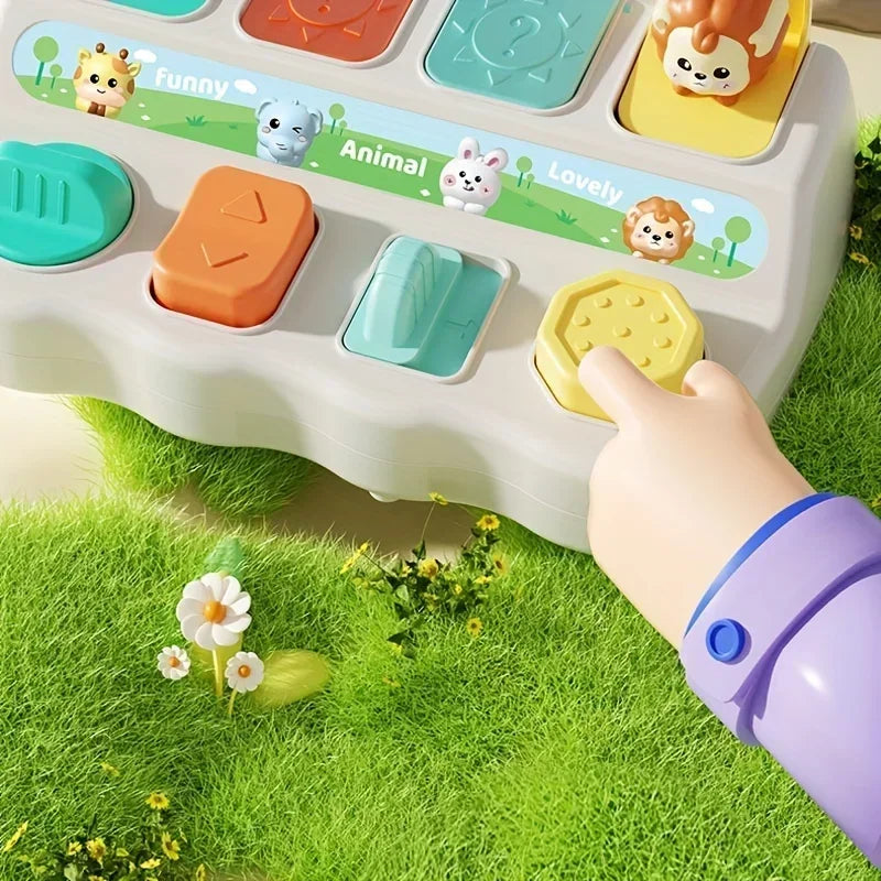 Montessori pop-up animal toy – interactive learning play box for toddlers
