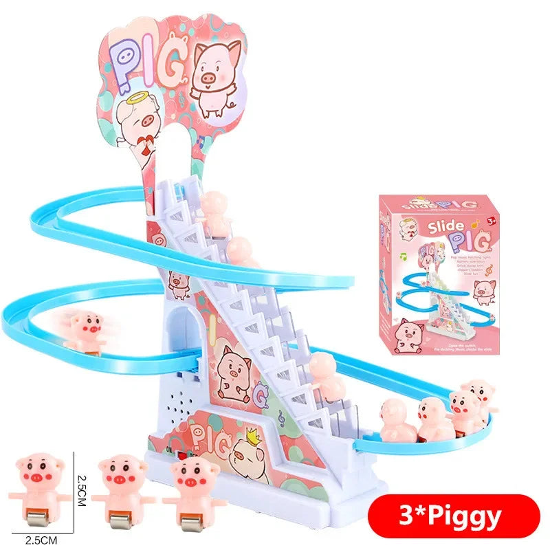 Climbing Duck Race Track Toy – Light & Music Roller Coaster Fun for Kids
