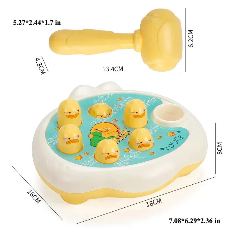 Montessori Duck/Frog/Pig baby puzzle with hammer