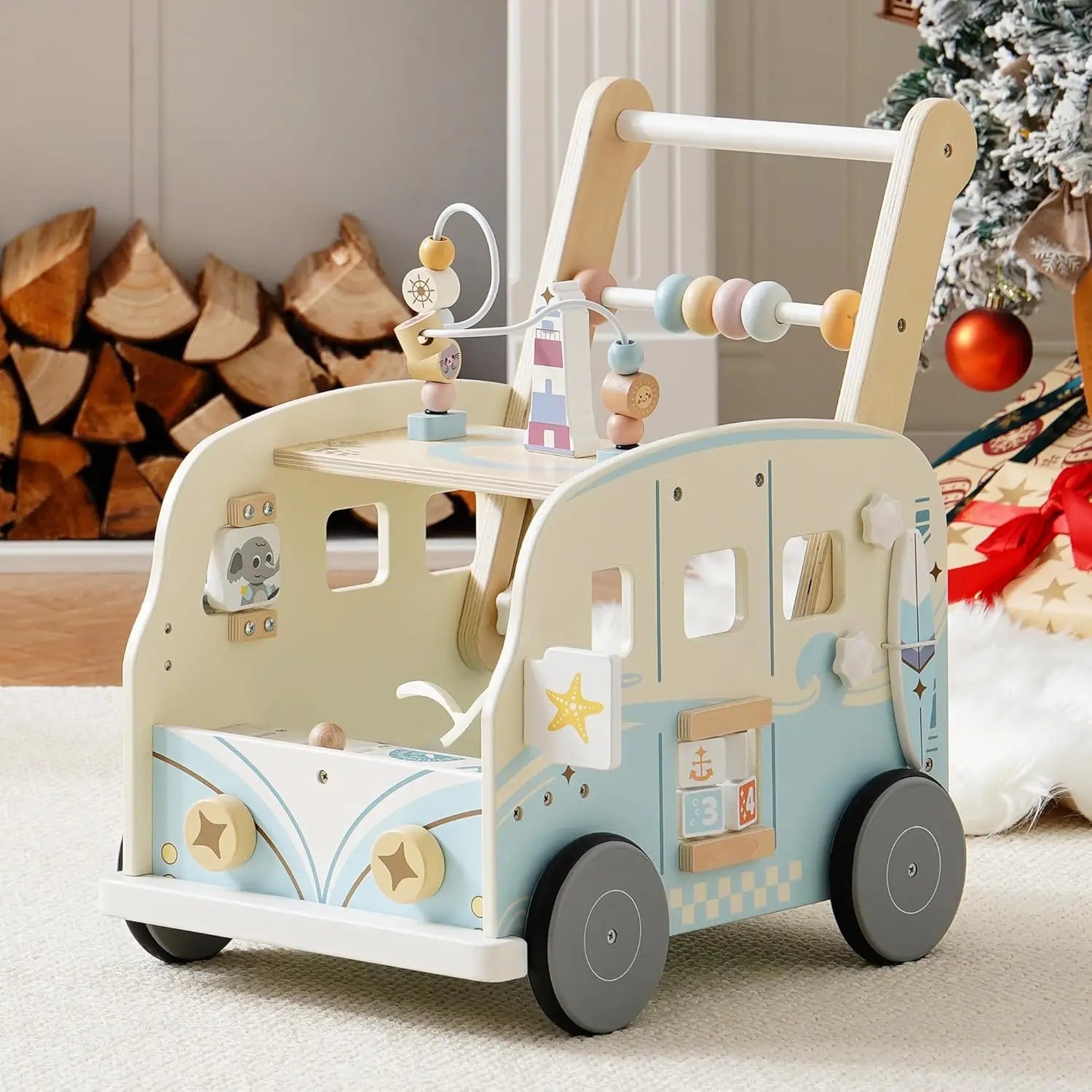Robotime robud wooden baby walker with wheels