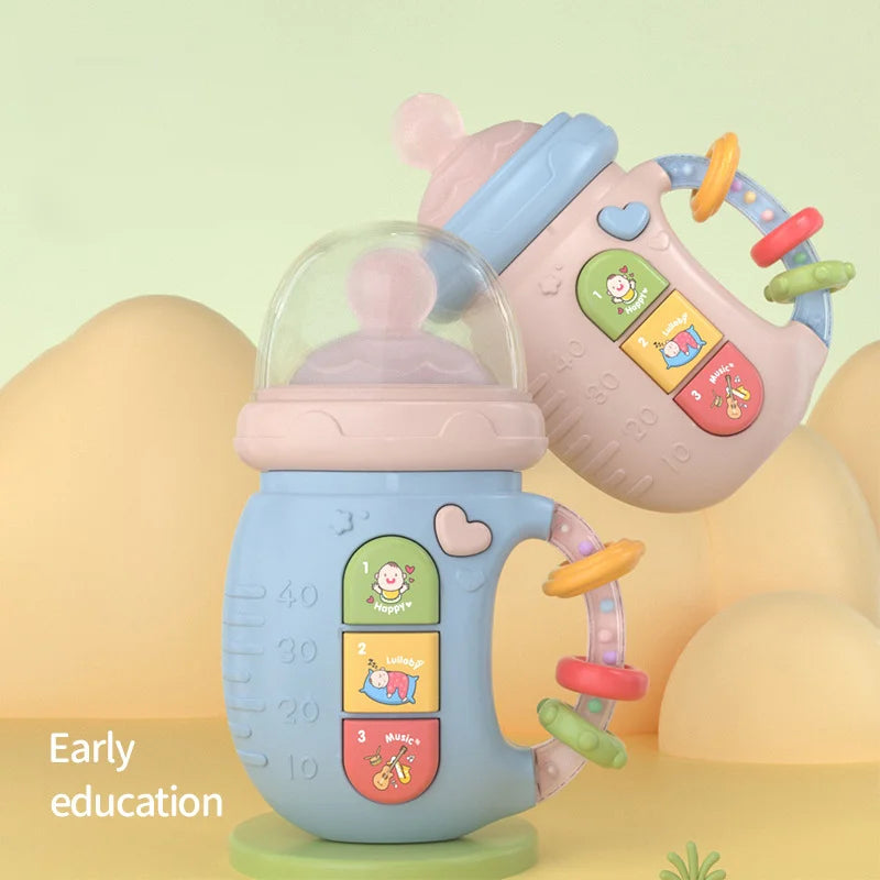 Illuminated musical baby bottle toy – soothing & educational toy for 18M+ babies