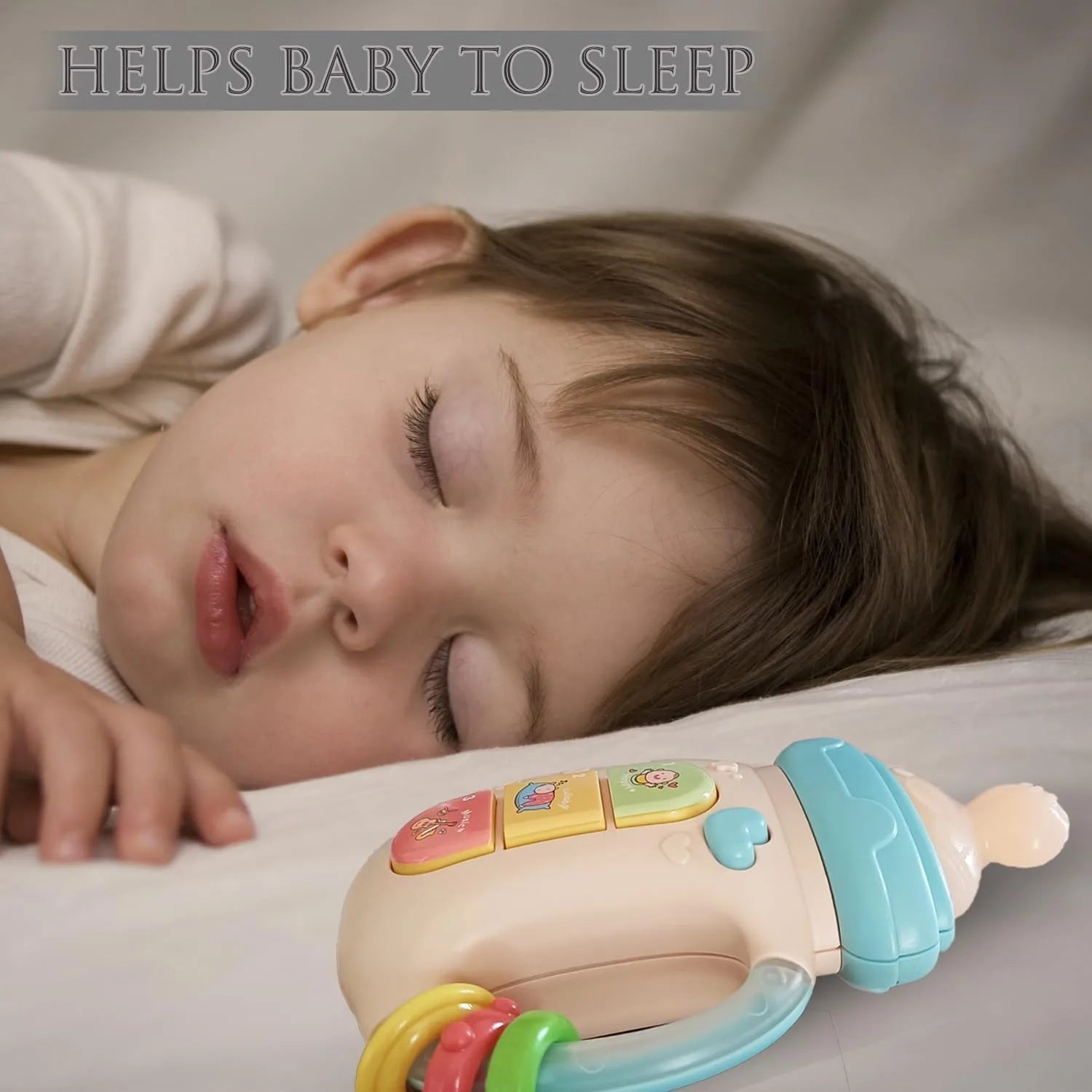 Illuminated musical baby bottle toy – soothing & educational toy for 18M+ babies