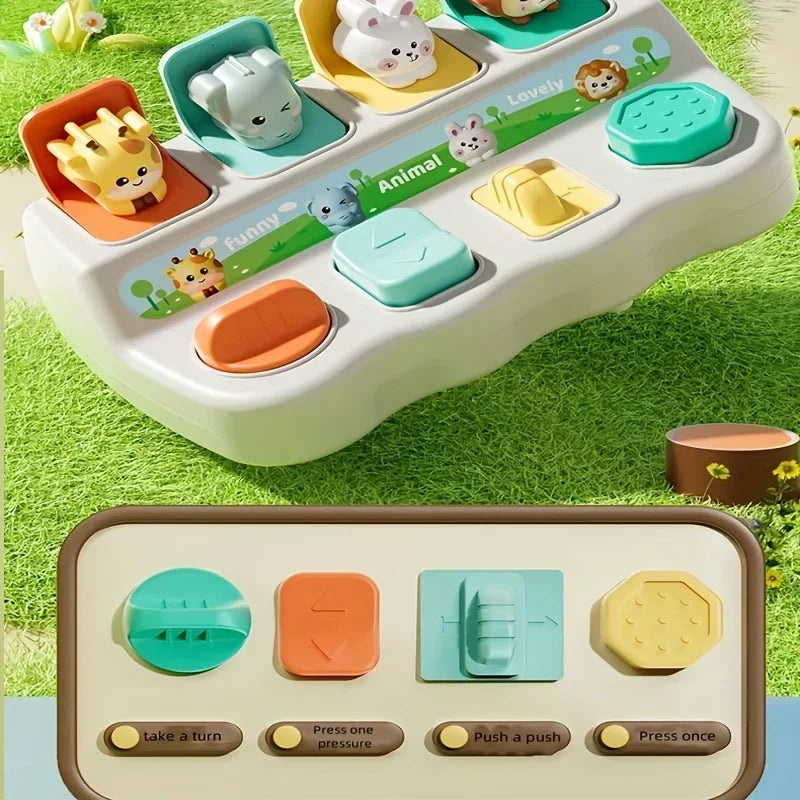 Montessori pop-up animal toy – interactive learning play box for toddlers