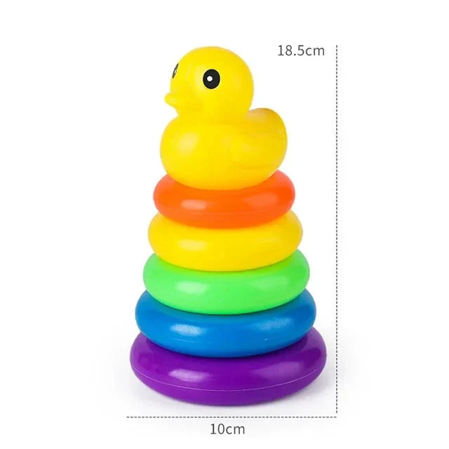 Montessori Rainbow Stacking Tower – Spinning Toy for Motor Skill Development & Educational Fun